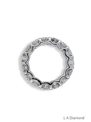 14K White Gold Round Diamond Statement Eternity Band (5.10 ct) - LA DIAMOND