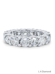 14K White Gold Round Diamond Statement Eternity Band (5.10 ct) - LA DIAMOND