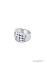 14K White Gold Round Diamond Ring (3.70 ct)