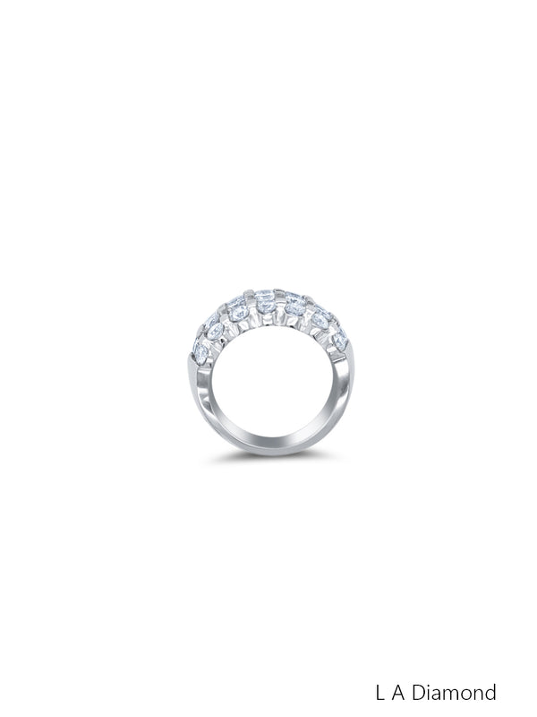 14K White Gold Round Diamond Ring (3.70 ct) - LA DIAMOND