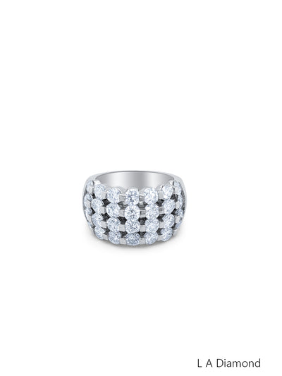 14K White Gold Round Diamond Ring (3.70 ct)