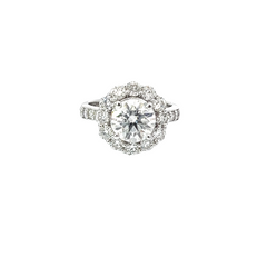 14k White Gold Diamond Round Cut Engagement Ring