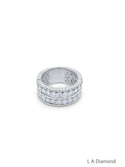 14K White Gold Round Diamond Cluster Ring (3.10 ct)