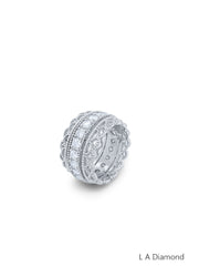 14K White Gold Round Diamond Statement Ring (1.60 ct)