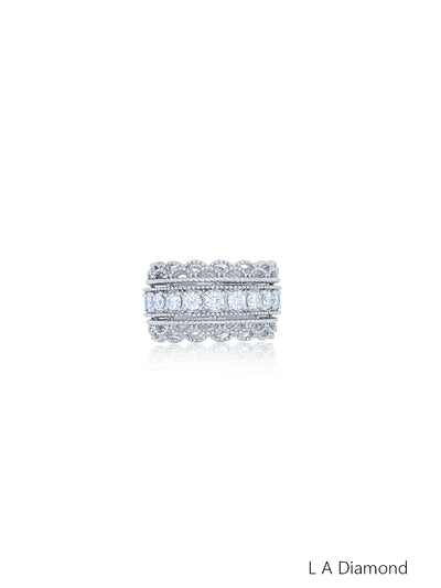 14K White Gold Round Diamond Statement Ring (1.60 ct)