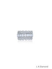 14K White Gold Round Diamond Statement Ring (1.60 ct)