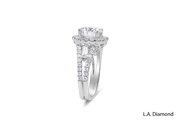 14K White Gold Lab-Grown Round Diamond Split-Shank Engagement Ring (4.54 ct)