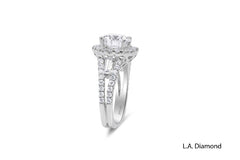 Round Brilliant Cut Lab-Grown Diamond with Split Shank Engagement Ring