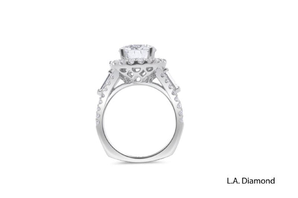 14K White Gold Lab-Grown Round Diamond Split-Shank Engagement Ring (4.54 ct)