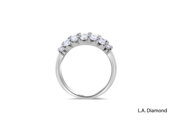 14k White Gold Diamond Round Cut Multi- Layer Wedding Band 2.61c - LA DIAMOND