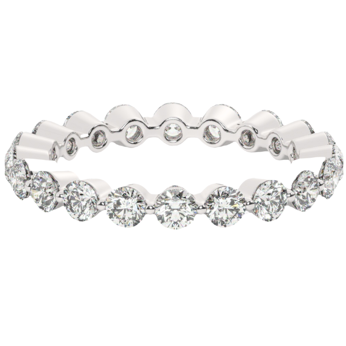 14K White Gold Diamond Round Cut Wedding Ring 1.50c