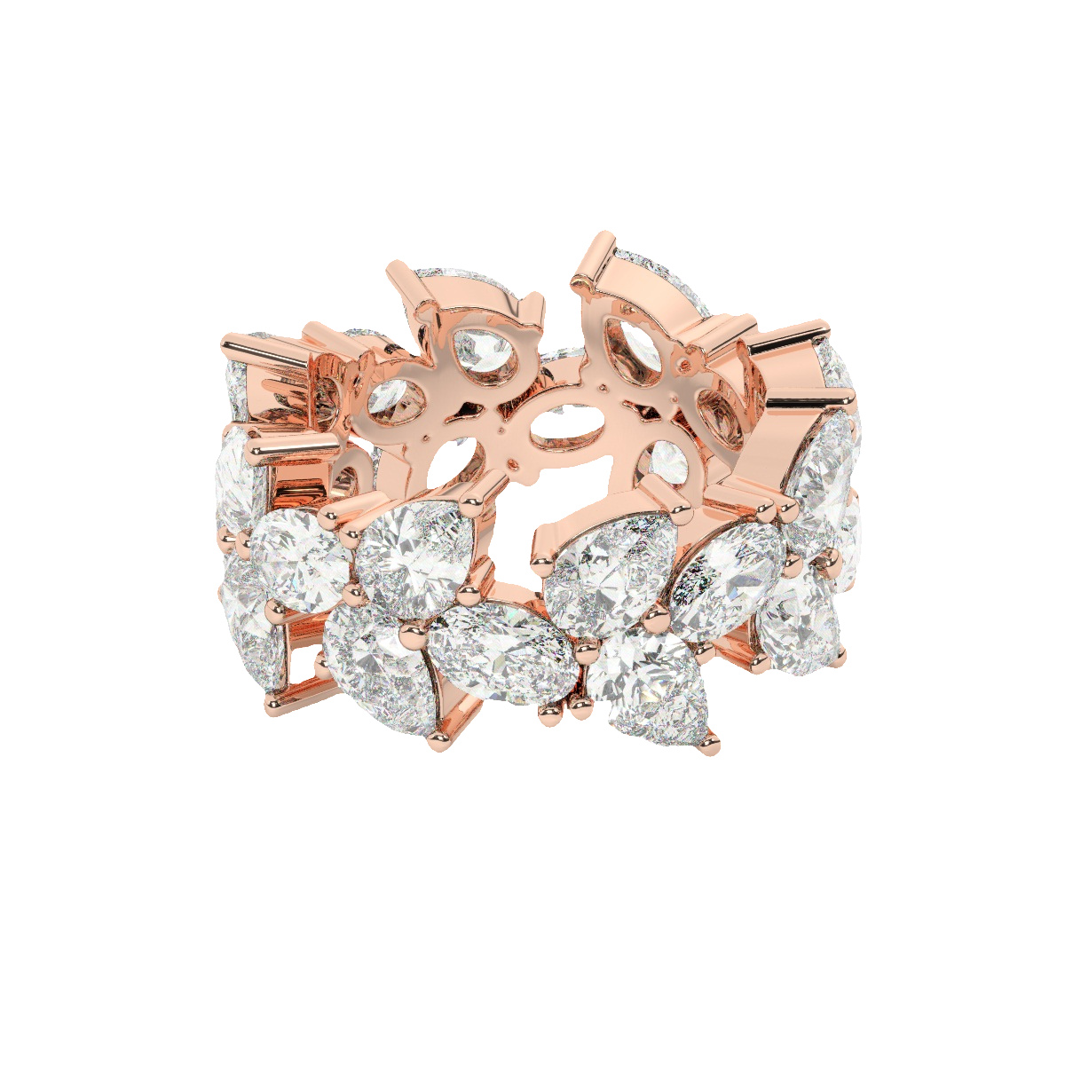 18K White Gold Diamond Pear Cut Wedding Ring 12.5c