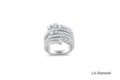 14k White Gold Diamond Round Cut 2.50c