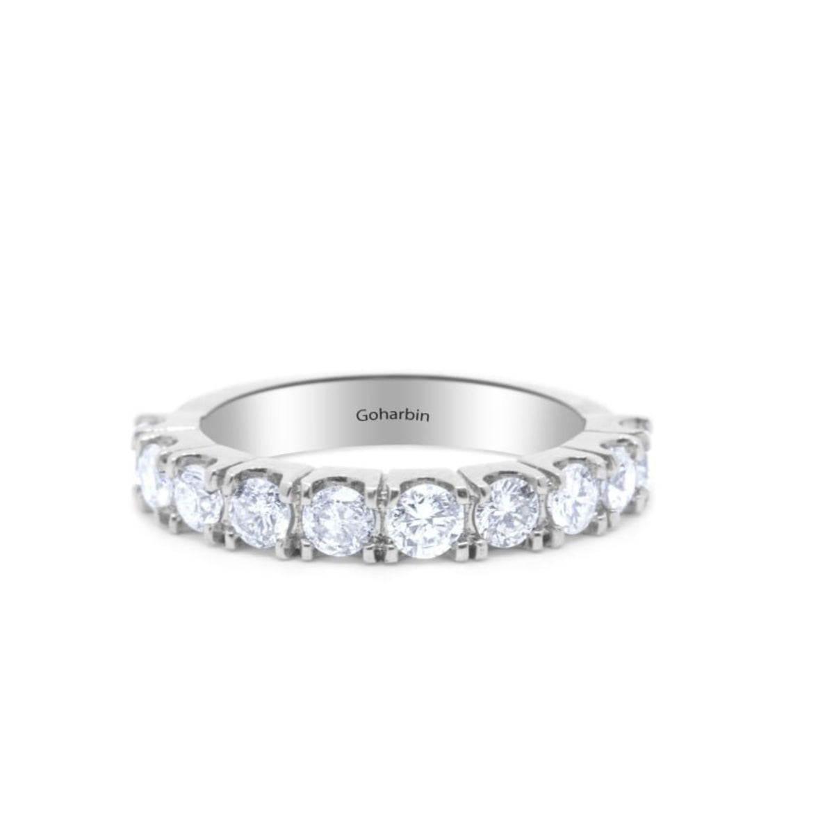 Half-Eternity Diamond Ring in 14k White Gold 1.55ctw