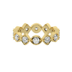 14K Gold Diamond Round Cut Wedding Ring 1.20c