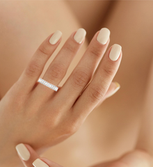White Gold Diamond Baguette Cut Wedding Band