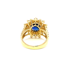14k Yellow Gold Diamond Emerald Stone Round Cut Ring 3.62c