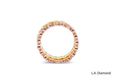 14k Three-Tone Stacking Diamond  Ring