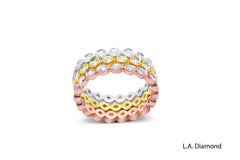 14k Three-Tone Stacking Diamond  Ring