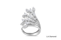 18k White Gold Diamond Marquise Cut Ring 2.55c