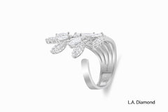 18k White Gold Diamond Marquise Cut Ring 2.55c