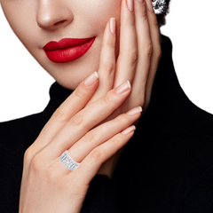 18K Gold Diamond Multiple Round Cut Ring .76c