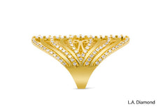 14k Yellow Gold Diamond Ring for Full Finger
