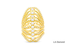 14k Yellow Gold Diamond Ring for Full Finger