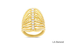 14k Yellow Gold Diamond Ring for Full Finger