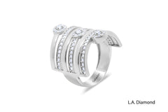 14k White Gold Diamond Round Cut Ring 1.10c