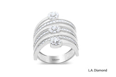 14k White Gold Diamond Round Cut Ring 1.10c