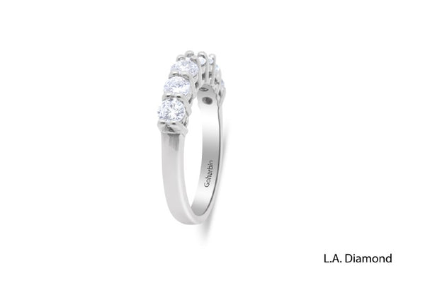 1.55 ctw Round Brilliant Diamond Engagement Ring Set in 14k Gold - 7 Stone Diamond Ring - RD747