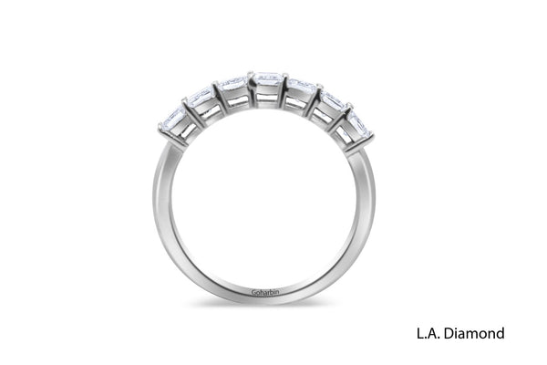 1.53 ctw Radiant Cut Diamond Engagement Ring set in 14k Gold - 7 Stone Diamond Ring - LA DIAMOND