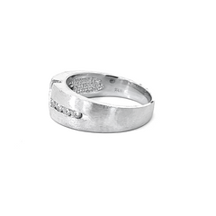 14k White Gold Diamond  Round Cut Wedding Band .52ct