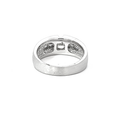 14k White Gold Diamond  Round Cut Wedding Band .52ct