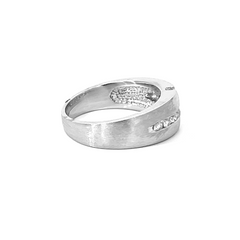 14k White Gold Diamond  Round Cut Wedding Band .52ct