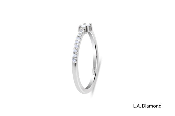 Ultra Thin Minimalist Diamond Ring set on 14k White Gold - LA DIAMOND