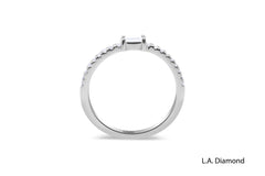 Ultra Thin Minimalist Diamond Ring set on 14k White Gold