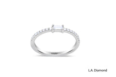 Ultra Thin Minimalist Diamond Ring set on 14k White Gold