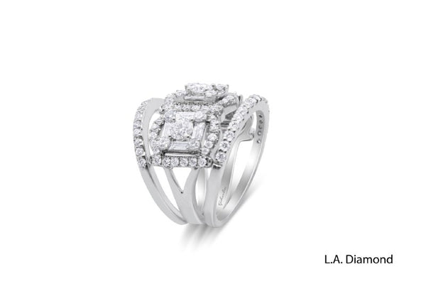 14k White Gold Diamond  Ring - LA DIAMOND