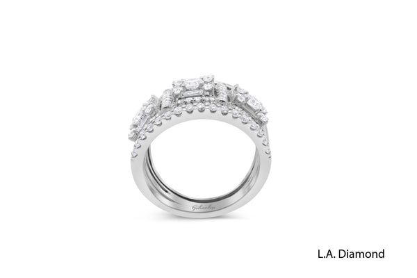 14k White Gold Diamond  Ring - LA DIAMOND