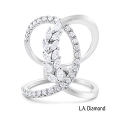 14K White Gold Marquise Diamond Sweep Fashion Ring (1.50 ct)