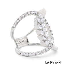 14K White Gold Marquise Diamond Sweep Fashion Ring (1.50 ct)