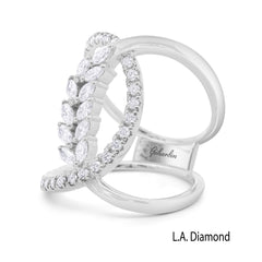 14K White Gold Marquise Diamond Sweep Fashion Ring (1.50 ct)