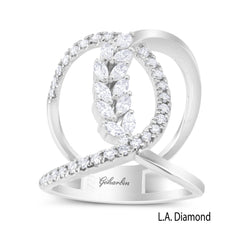 14K White Gold Marquise Diamond Sweep Fashion Ring (1.50 ct)