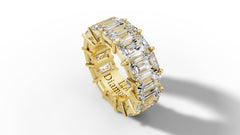 6ct Emerald Cut Diamond Eternity Wedding Band Set in 14k Gold
