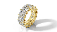 6ct Emerald Cut Diamond Eternity Wedding Band Set in 14k Gold