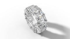 6ct Emerald Cut Diamond Eternity Wedding Band Set in 14k Gold