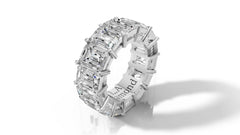 6ct Emerald Cut Diamond Eternity Wedding Band Set in 14k Gold