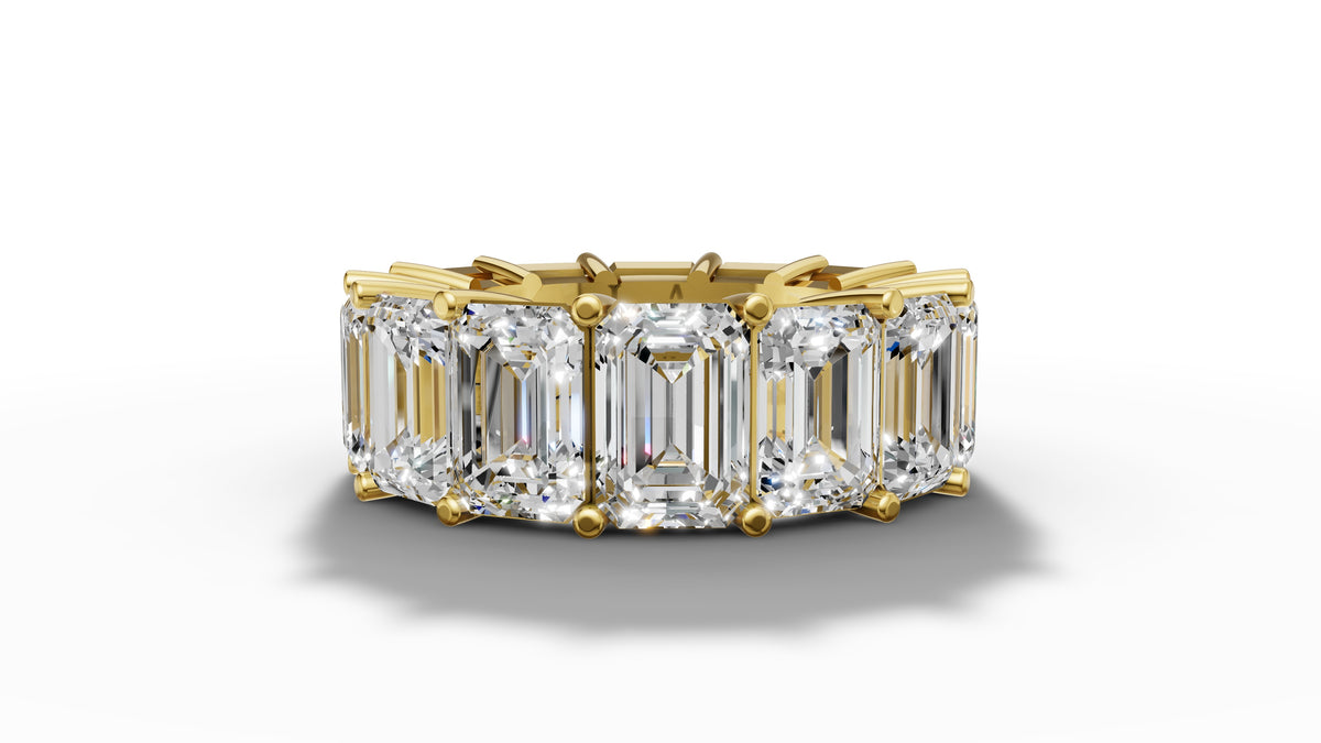 6ct Emerald Cut Diamond Eternity Wedding Band Set in 14k Gold